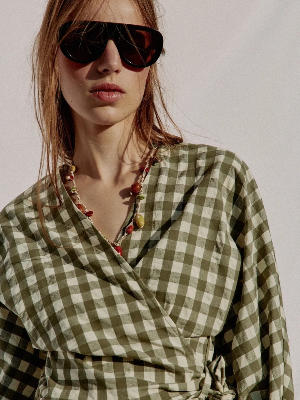 ZARA GINGHAM TIE JACKET